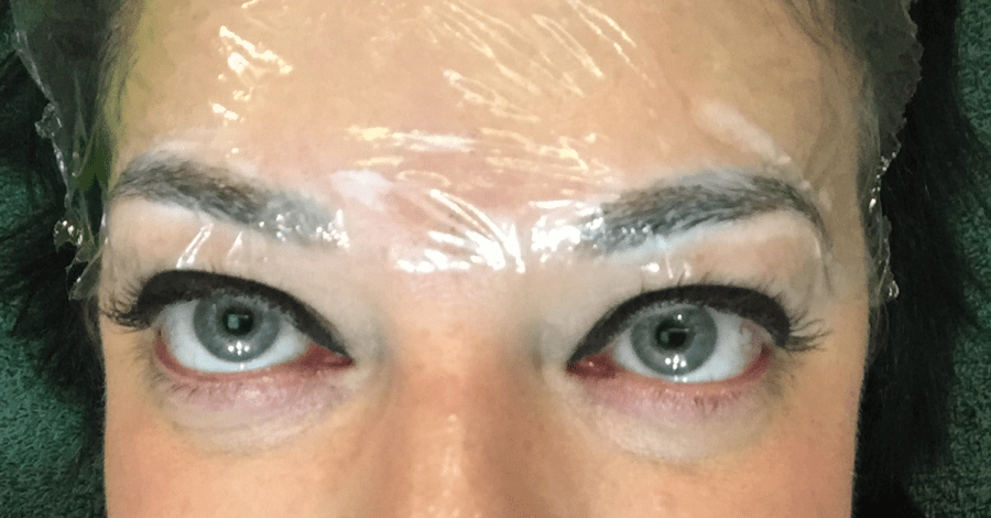 Numbing cream on brows