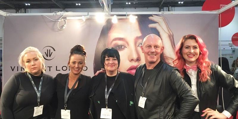 Nikki Taylor and Team MMCL with Vincent Longo Cosmetics Director of Style & Artistry Tiffany Kissler